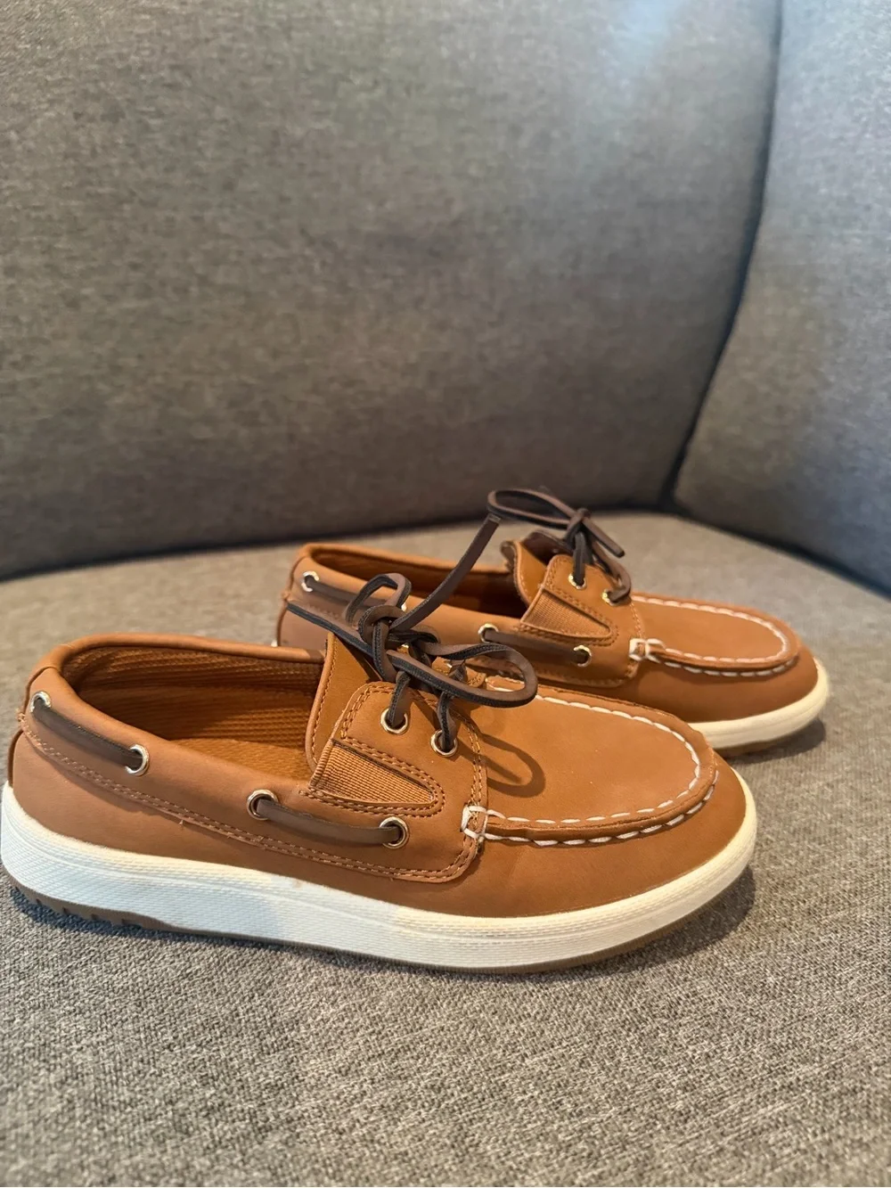 Sonoma Kids Moccasins in Chestnut Brown with White Soles